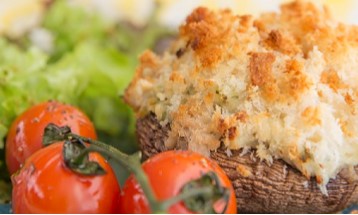 Brown Crab Stuffed Mushrooms