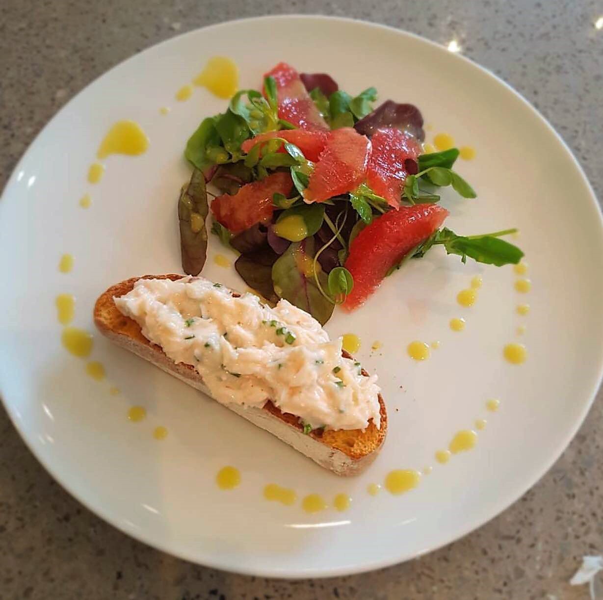 Citrus Crab Salad with Grapefruit and Sourdough Toast