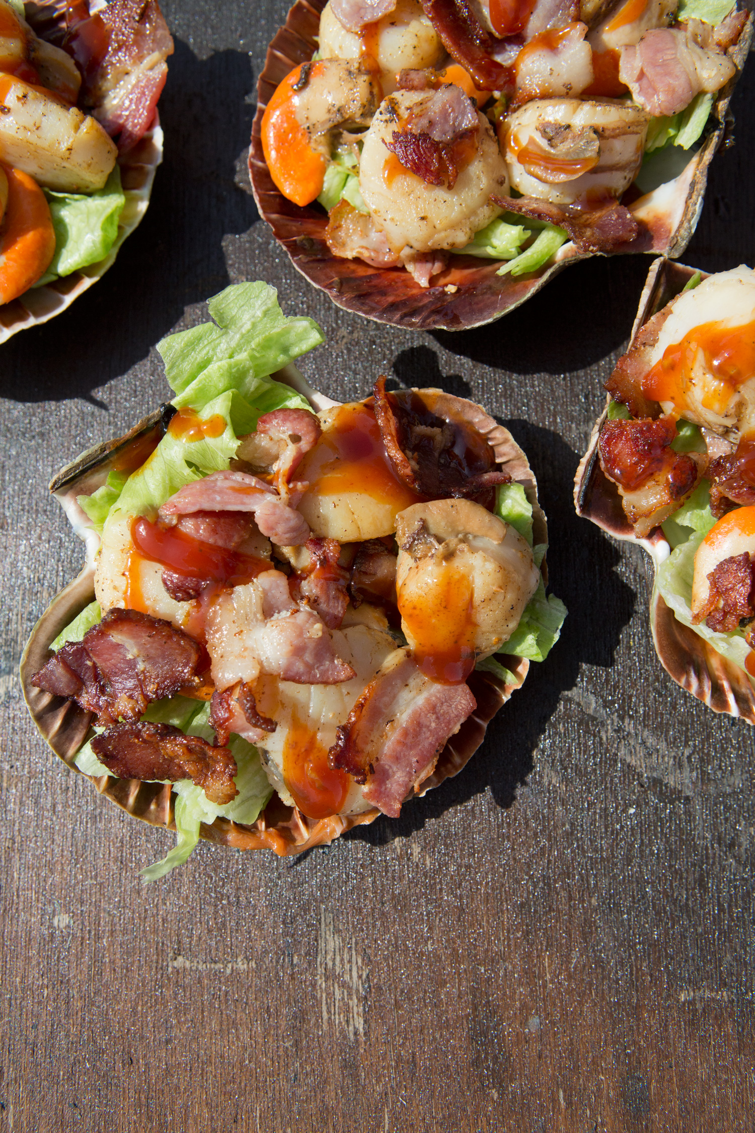 Scallops with Bacon and Fresh Salad