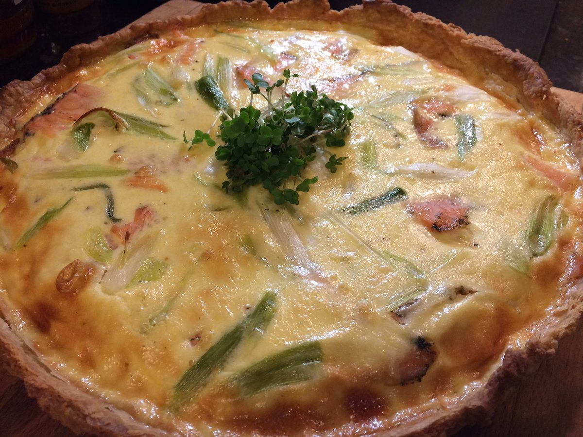 Salmon and Spring Onion Quiche