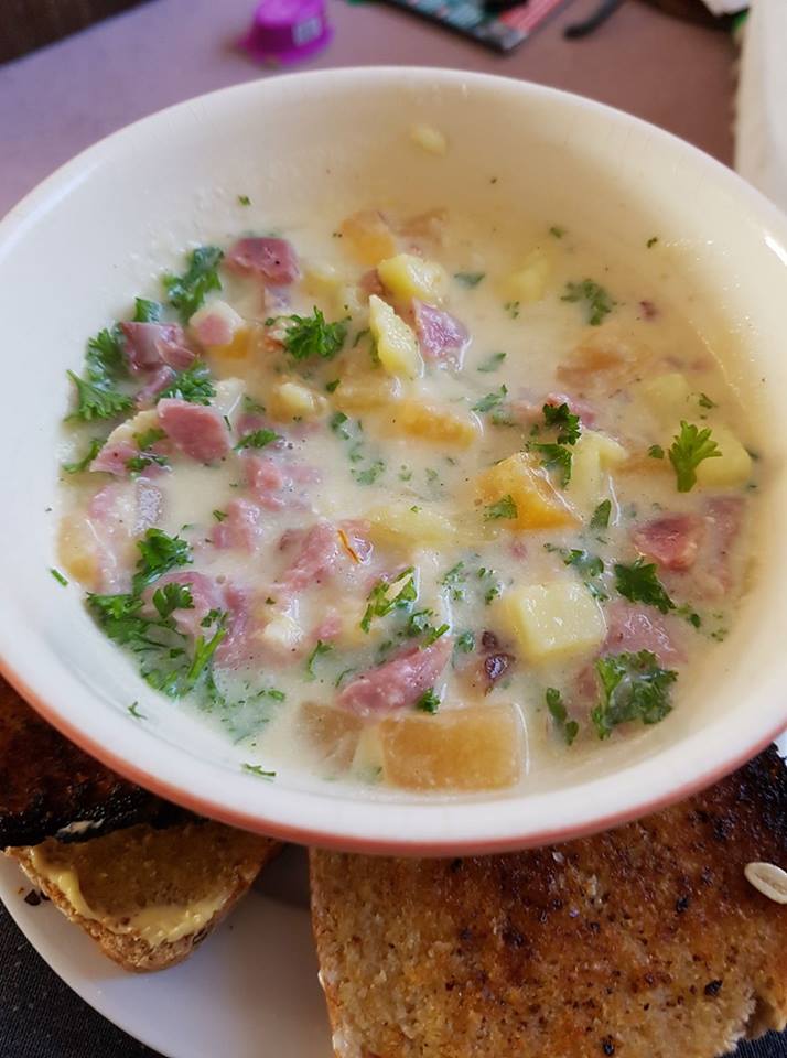 Arbroath Smokie, Smoked Ham, Swede and Saffron Chowder