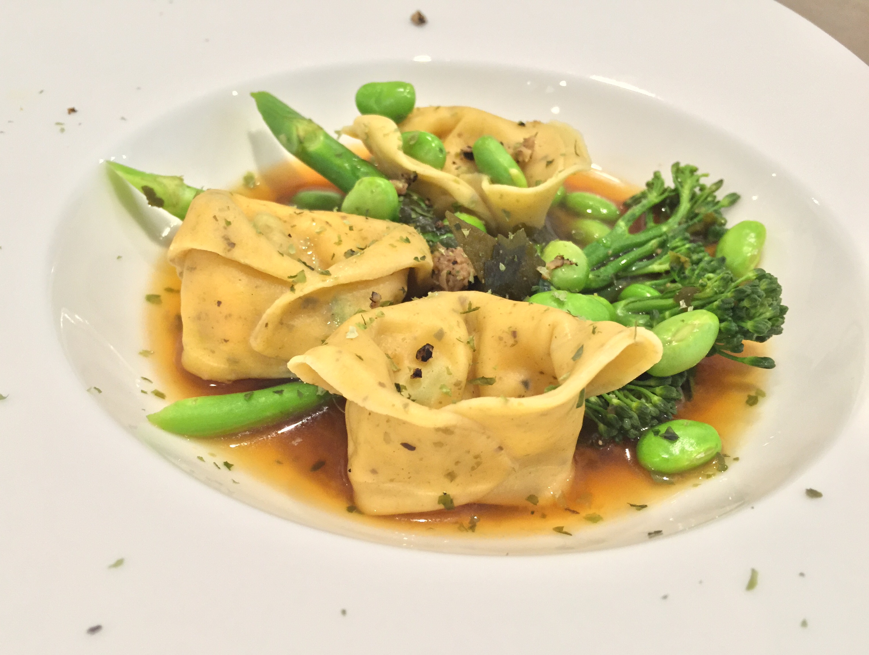 Hot Smoked Salmon and Mara Kombu Ravioli