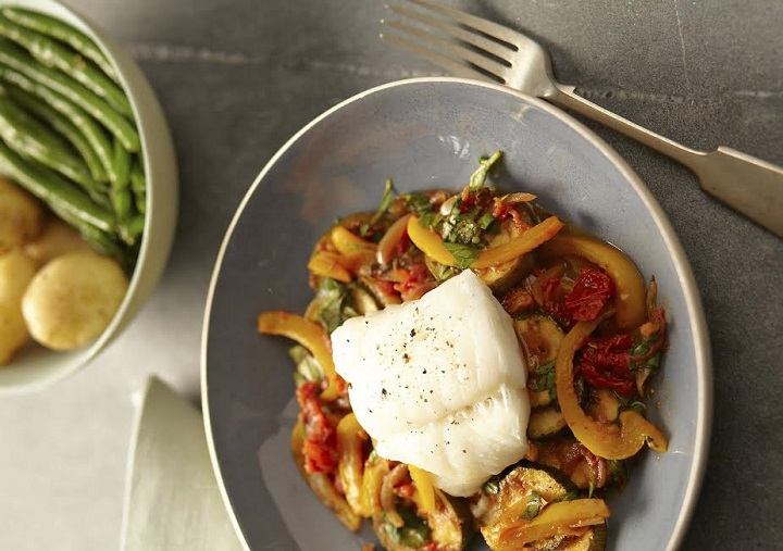 Pollock Courgette and Pepper Ratatouille