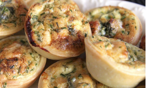 Hot Smoked Salmon and Dill Tartlets