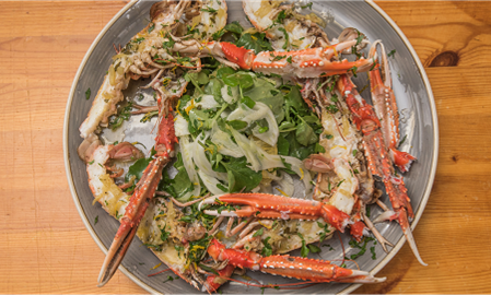 Grilled Langoustines with Fennel Butter and Orange Gremolata